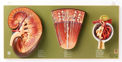 Urinsystemet (nyre, nefon og glomerulus), LS9 Somso