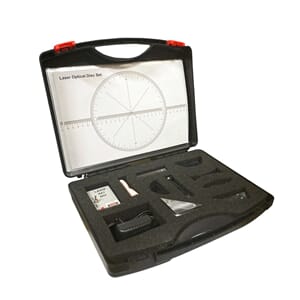 Optikksett, laser, sett i koffert