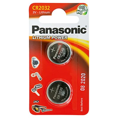 Batteri, Panasonic, CR-2032L, 2 stk