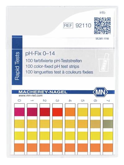 pH-papir, pH-Fix 0-14, MN-presisjon, 100 strips