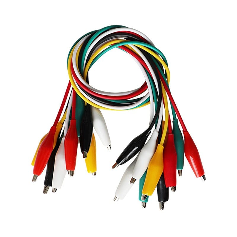 Ledning med krokodilleklemme, 185 mm, pk. á 10 stk - FYBIKON