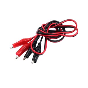 Ledning med krokodilleklips, 10 stk, Røde/ Sorte