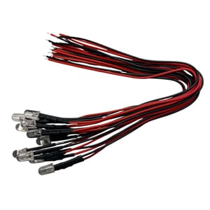 Lysdiode 9 V med ledning, pk. á 10 stk